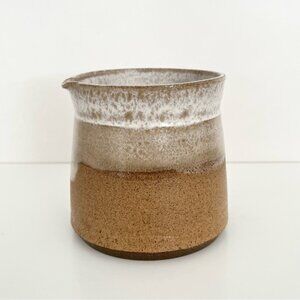 Hand Thrown Studio Pottery Milk Pitcher Stoneware Rustic Natural Glazed 16 oz